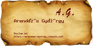 Arendás György névjegykártya