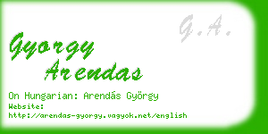 gyorgy arendas business card