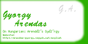 gyorgy arendas business card